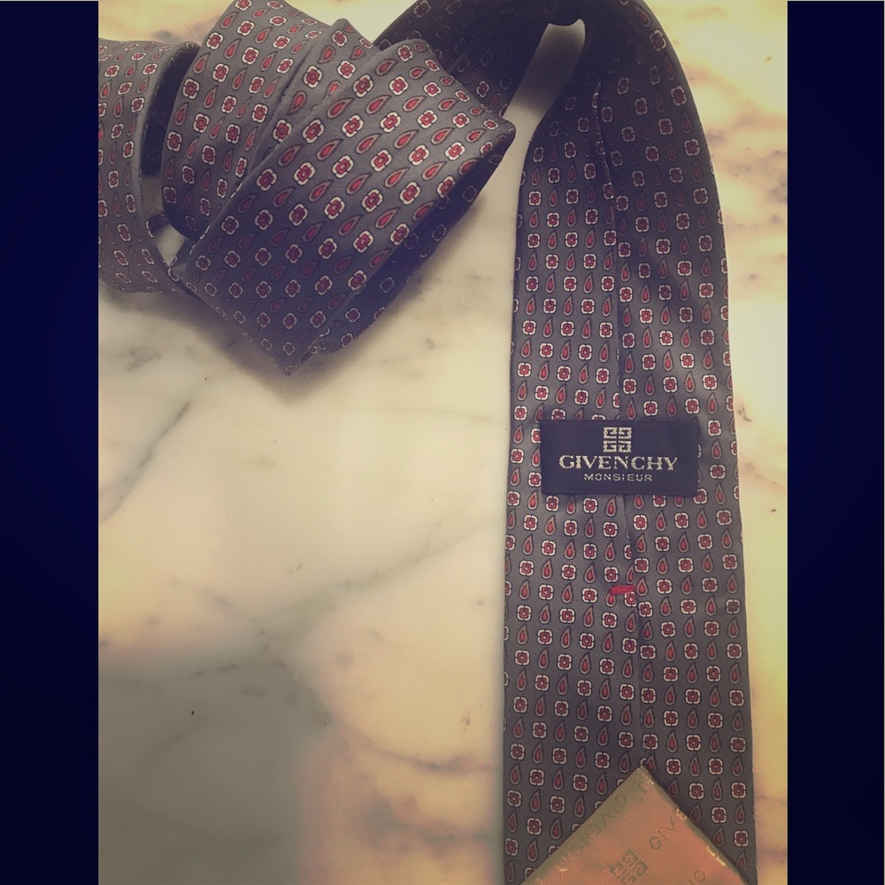 Mens Vintage Givenchy Monsieur Italian Silk Luxury Designer NeckTie